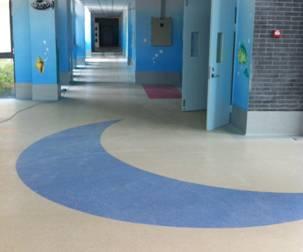 蘇州福利院騰方pvc地板愛心鋪設