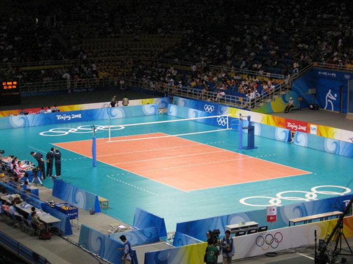 寶石紋運動地膠在排球場地的應用【騰方PVC地板】